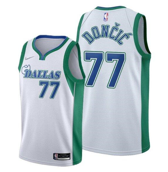 Men's Dallas Mavericks #77 Luka Doncic 2021/22 White City Edition Stitched Jersey